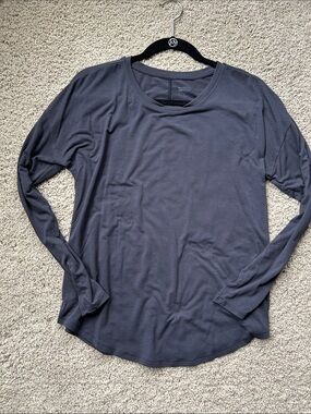Athleta Dark Navy with Ease Long Sleeve Scoop Neck Tee